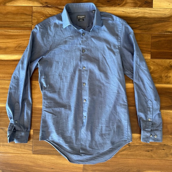 Van Heusen Flex Slim Fit Stretch Blue Button Down Dress Shirt size Small 14.5 - Picture 1 of 3